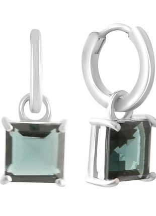 Срібні сережки komilfo з топазом лондон блю 4.113ct (2178132)