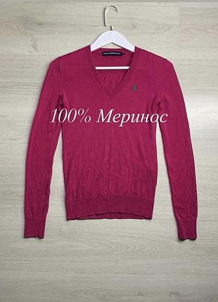 Вінтажний жіночий светр polo ralph lauren 100% мериносова вовна оригінал базовий джемпер теплий класичний розмір s–m / ua 42–46 ідеальний стан
