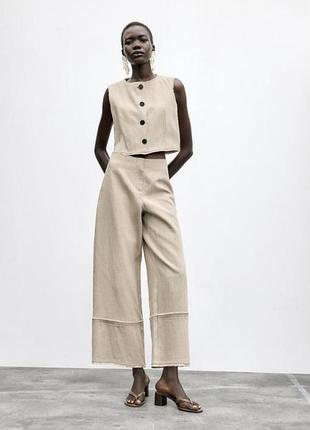 Кблоти широкі штани зара zara льон
