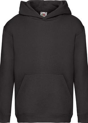 Худі дитяче fruit of the loom kids premium hooded sweat (черный 7-8 лет)