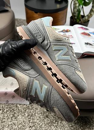 Жіночі кросівки new balance x stone island grey pink