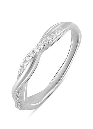 Серебряное кольцо komilfo с фианитами, вес изделия 1,93 гр (2094456) 16.5 размер