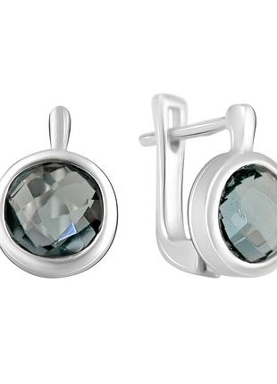 Серебряные серьги komilfo с топазом лондон блю 1.267ct (1652923)