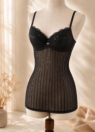 Emporio armani underwear корсетний топ / бюстьє з паєтками