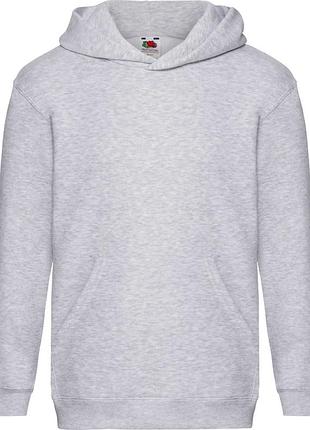 Худі дитяче fruit of the loom kids premium hooded sweat (серый меланж 7-8 лет)