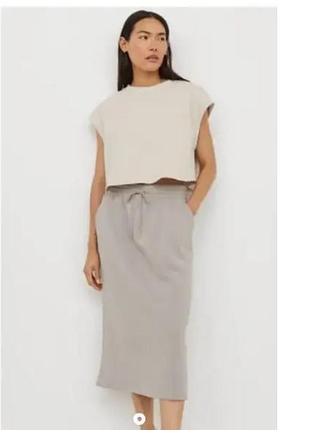 Юбка на флисе серая zara l