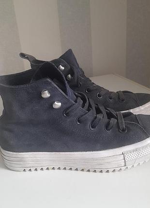 Кожаные, кедовые, кожаные, кеды converse us7/eur37,5/24см б/в