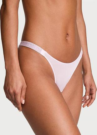 Трусики бразиліани зі стразами victoria's secret shine strap brazilian panty light hyacinth