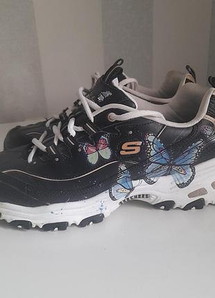 Кожаные кроссовки, кроссовки skechers us9/39/26см в идеале