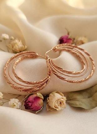 Серьги-кольца из медицинского золота xuping