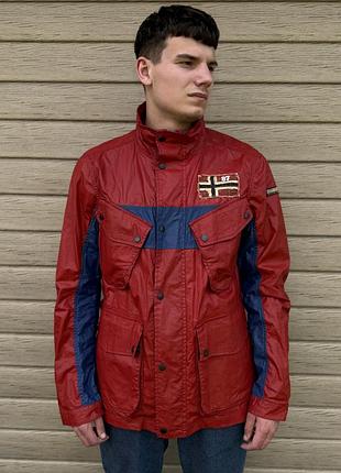 Чоловіча вощена куртка napapijri xl лляна field jacket military