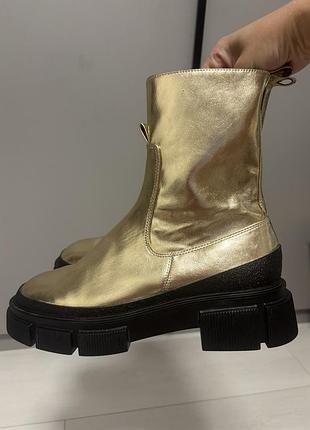 Черевики челсі zara gold ботинки р.40