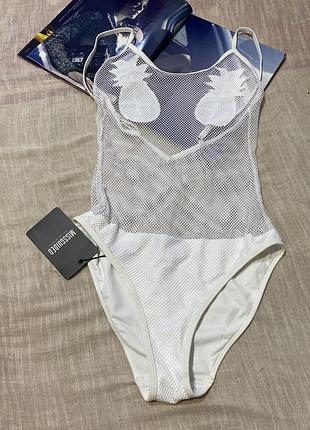 Missguided новый крутой белый сетчатый боди