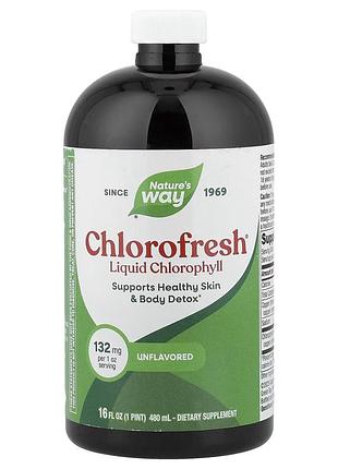 Жидкий хлорофилл nature's way chlorofresh неароматизированный для поддержания здоровья и детокса 480 мл