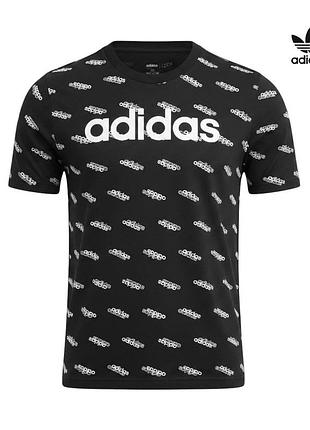 Оригинальная мужская котоновая футболка adidas размер s черная хлопковая майка адидас тишка базовая спортивная а1