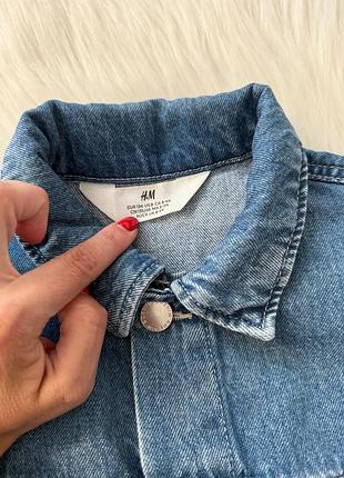 Вкорочена джинсова сорочка h&amp;m 3
