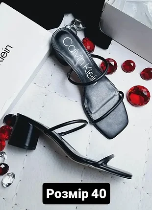 Calvin klein оригінал чорні босоніжки на підборах