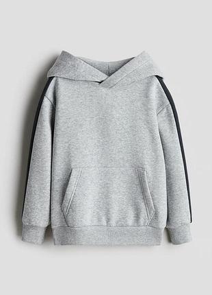 Дитяче тепле худі для хлопчика h&m 98-104 см сірий меланж (26070606b)