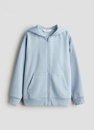 Підліткова тепла толстовка з капюшоном для хлопчика h&m 158-164 см блакитна (26070608c)