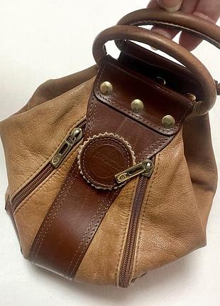 Шкіряна сумка hobo bag з ручками-кільцями