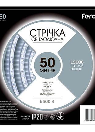 Светодиодная лента feron ls606 12в 7.2вт/м 50м белый