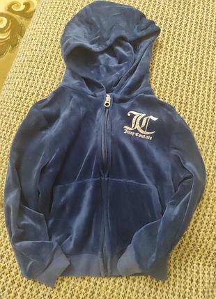 Кофта велюр синяя juicy couture 7-8 лет
