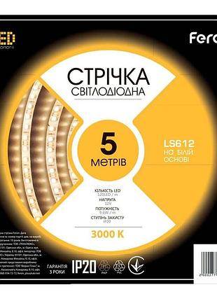 Светодиодная лента feron ls612 12в 9.6вт/м тёплый белый