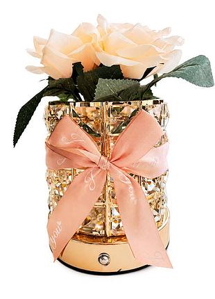 Настольная лампа led ночник lesko rose crystal yw-mgyzsjp champagne в виде букета роз