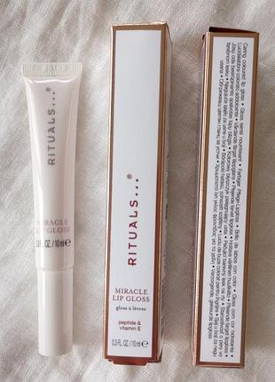 Italy, rituals miracle lip gloss элитный органический антивозрастной блеск для губ с пептидами и витамином е для увеличения объема