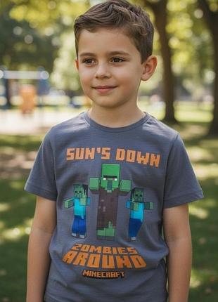 Серая футболка tu minecraft на мальчика 7 лет