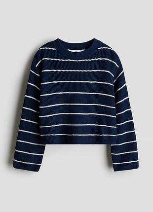 Подростковый вязаный свитер для девочки h&m 134-140 см синий (25062611a)