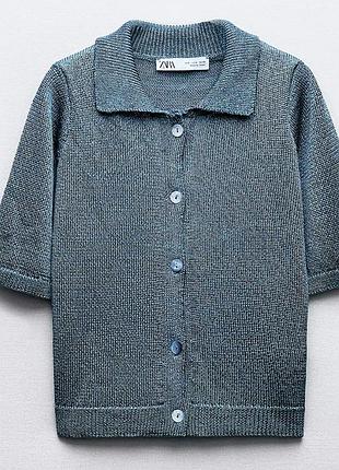 Поло-кардиган zara в'язаний кардиган топ polo