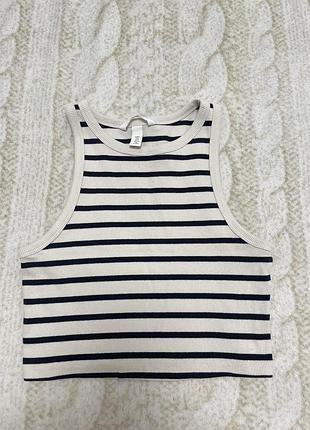 Полосатий топ в рубчик h&m s/m