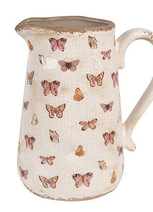 Декоративный керамический кувшин в винтажном стиле butterflies, 21*15*23 см, nd-6ce1663l nai