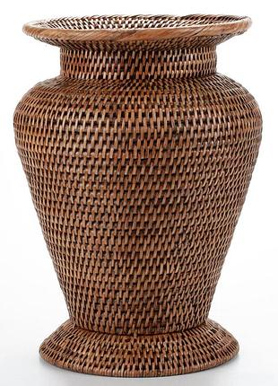 Вишукана ваза плетена з натурального ротанга, 28*35 см, nd-71074-brown nai