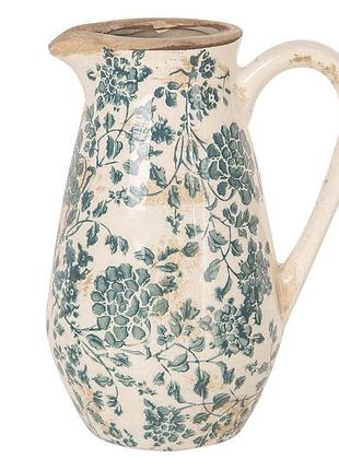 Декоративный керамический кувшин в винтажном стиле pastel blue, 16*12*22 см, nd-6ce1033 nai