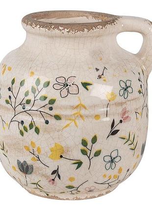 Декоративный керамический кувшин в винтажном стиле colored flowers, 12*14 см, nd-6ce1611m nai
