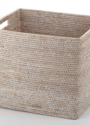 Большая корзина для хранения, плетеная из натурального ротанга, 40*30*35 см, nd-71085-white nai