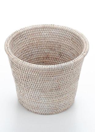 Кашпо декоративне плетене з ротанга, 26*20 см, nd-71029-white nai