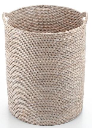 Корзина для белья с ручками плетеная изо ротанга, 40*50/55 см, nd-71017-white nai