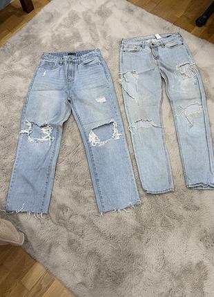 Джинси із дірами prettylittlething і denim co, розмір l