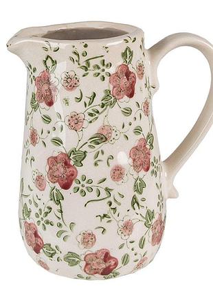 Декоративный керамический кувшин в винтажном стиле red flowers, 16*11*18 см, nd-6ce1563m nai