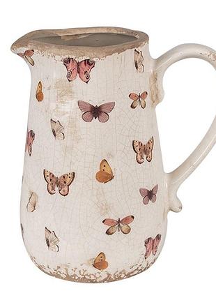 Декоративный керамический кувшин в винтажном стиле butterflies, 16*12*18 см, nd-6ce1663m nai