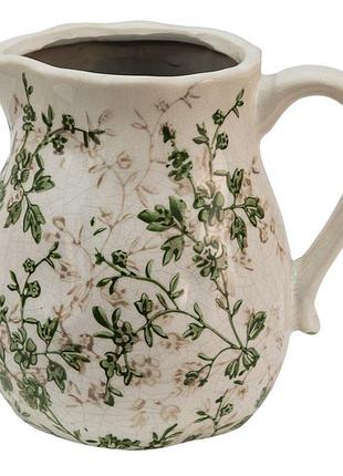 Декоративный керамический кувшин в винтажном стиле pastel green, 16*13*15 см, nd-6ce1458m nai