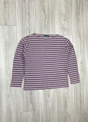 Saint james size s slouchy t-shirt in stripe gray/purple футболка