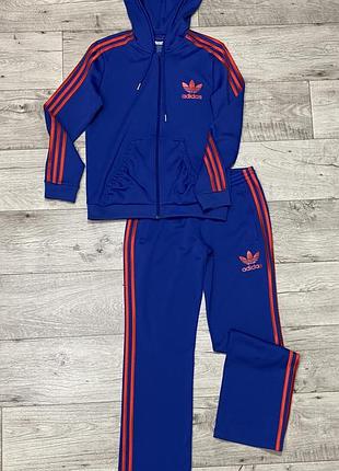 Синий спортивный костюм оригинал adidas originals firebird, р.s-m