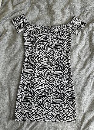 Мінісукня в принт зебри, h&m, xs-s