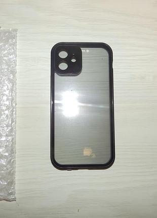Чохол magnetic dual glass iphone 12 360 двосторонній магнітний чохол adsorption metal frame