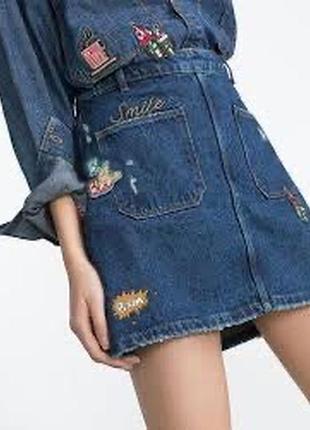 Джинсова юбка zara