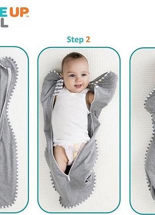 Пелюшка-кокон love to dream swaddle up сірого кольору розмір s 3-6кг 1tog